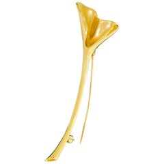 Tiffany & Co Angela Cummings 18 Karat Gold Gingko Leaf Pin Brosche 1976 Original