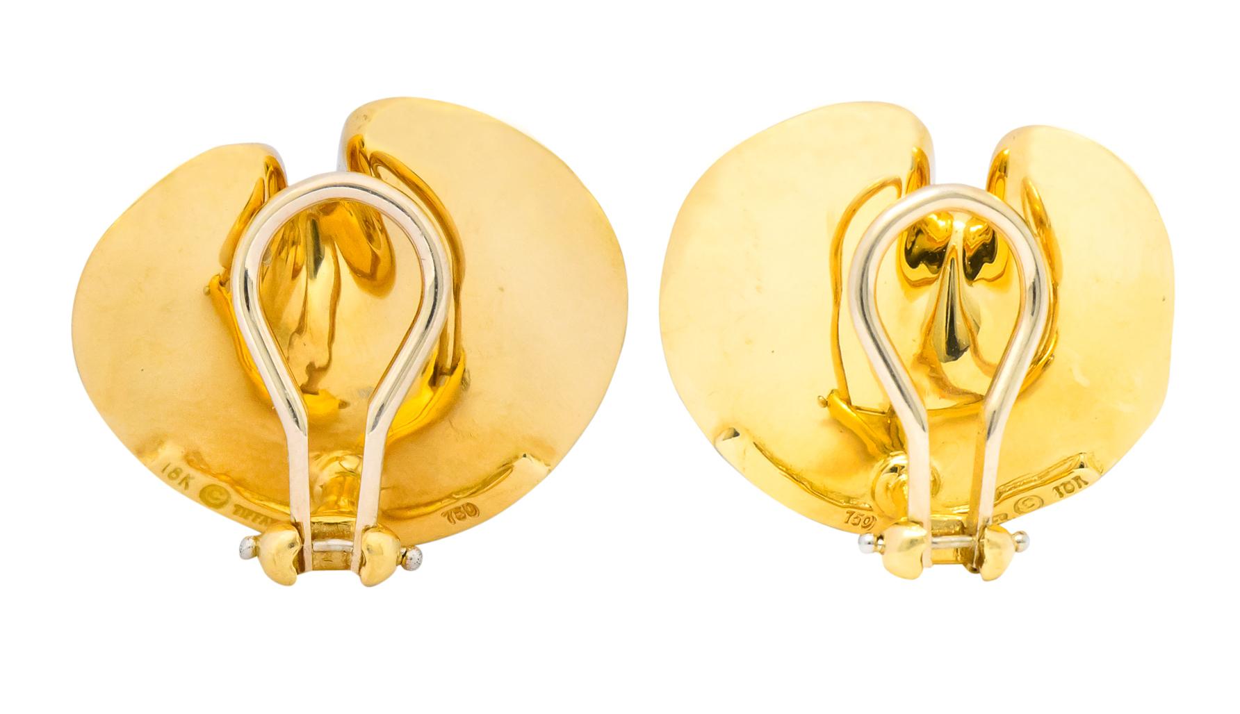 Tiffany & Co. Angela Cummings 18 Karat Gold Lily Pad Ear-Clip Earrings 2
