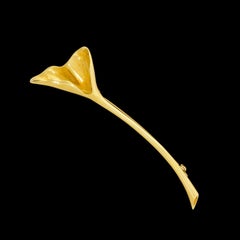 Tiffany & Co Angela Cummings 18 Karat Gold Gingko Leaf Pin Brooch 1976 Original