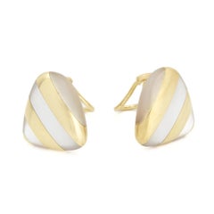 TIFFANY & Co. Angela Cummings 18K Gold Inlay Mother of Pearl Earrings