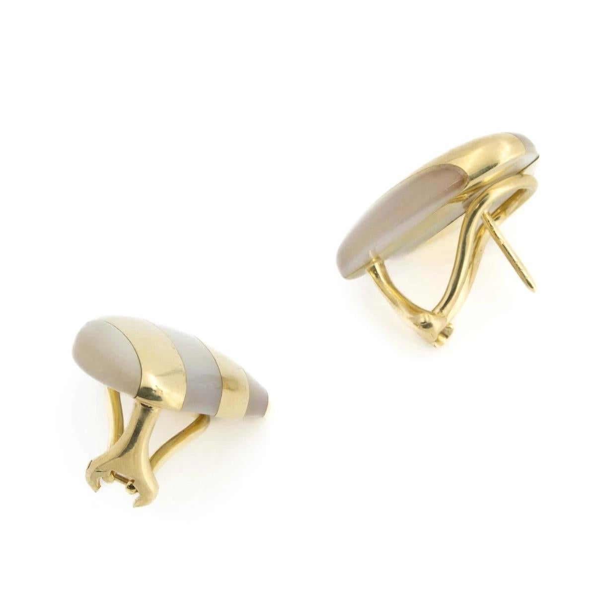 Women's TIFFANY & Co. Angela Cummings 18K Gold Inlay Mother of Pearl Earrings For Sale