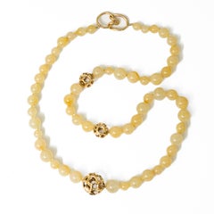 Tiffany & Co Angela Cummings 18k Gold & Jadeite Necklace, 1970s