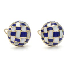 Tiffany & Co. Angela Cummings 18K Gold Lapis Lazuli & Mother of Pearl Earrings