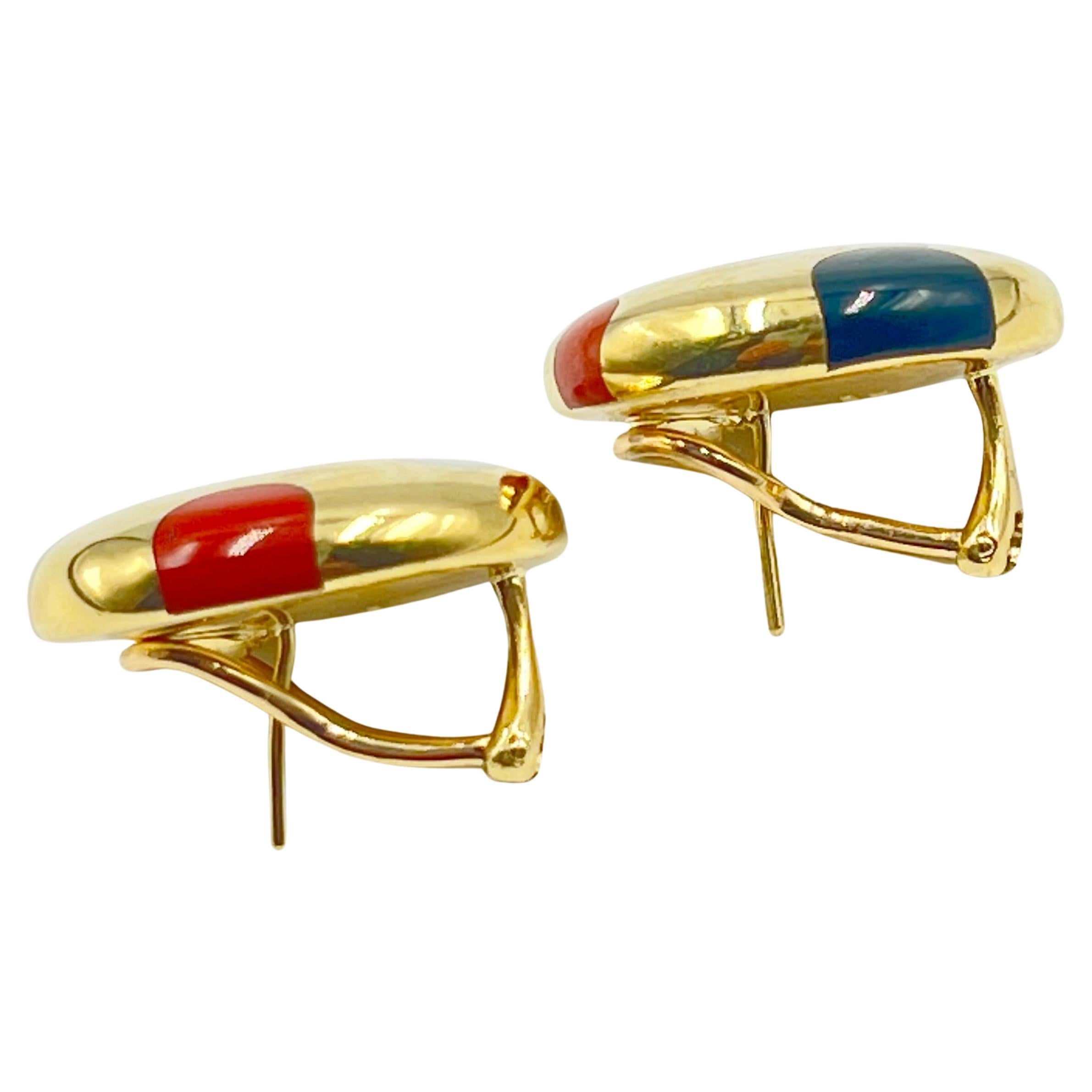 Modern Tiffany & Co. Angela Cummings 18k Gold Multi-Gem Dot Earrings For Sale