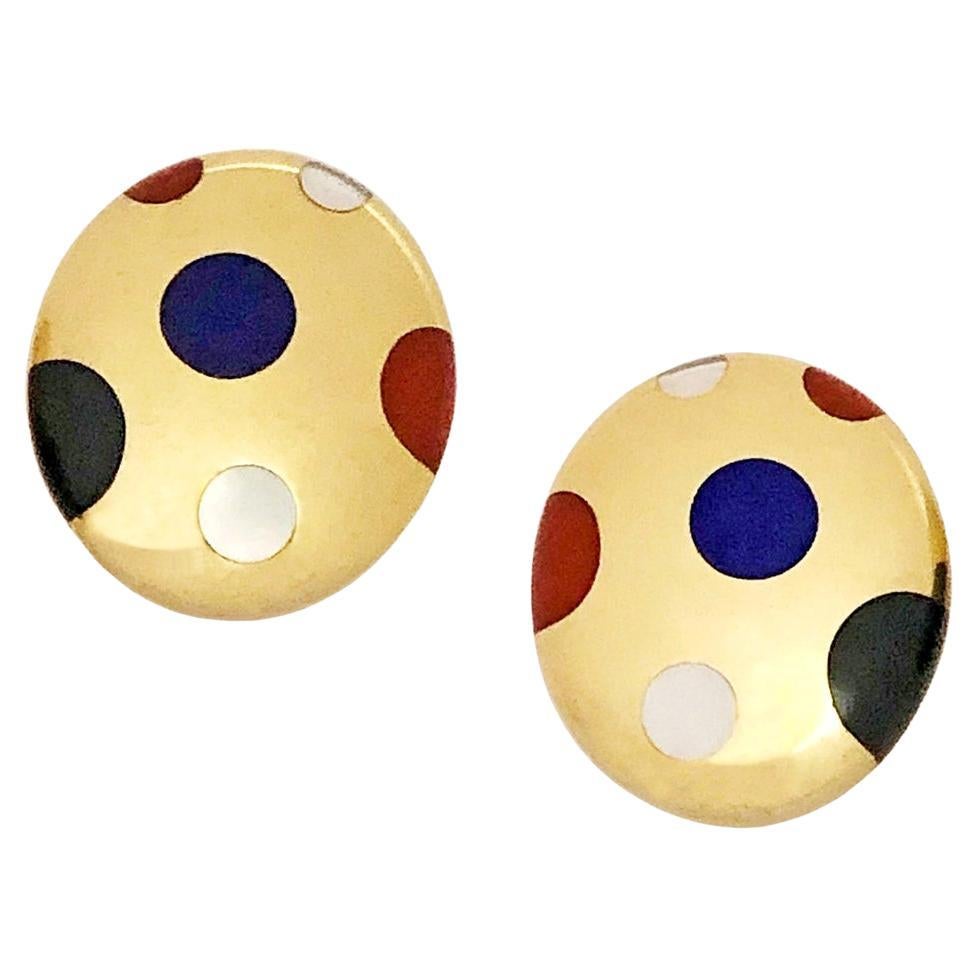 Tiffany & Co. Angela Cummings 18k Gold Multi-Gem Dot-Ohrringe