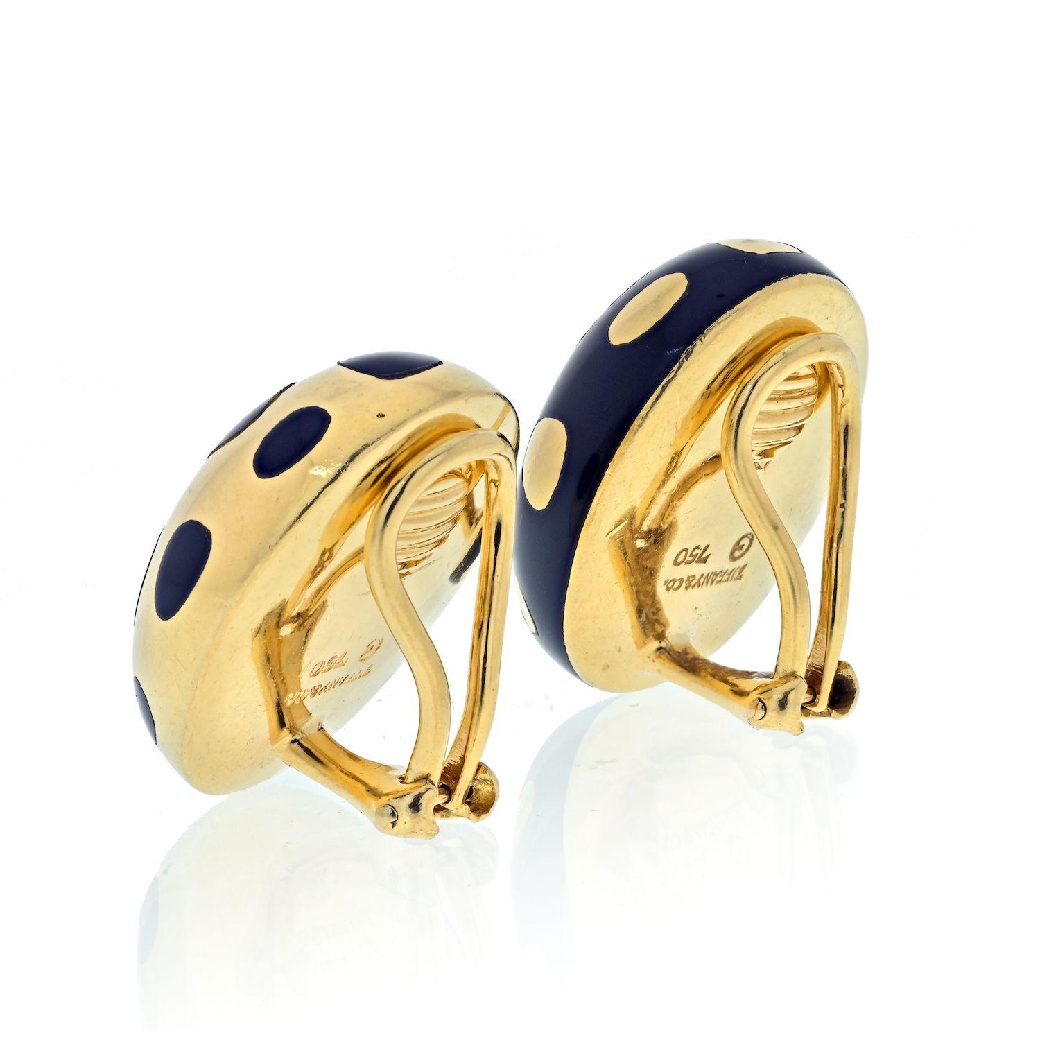 Modern Tiffany & Co. Angela Cummings 18K Yellow Gold Black Inlay Positive and Negative  For Sale