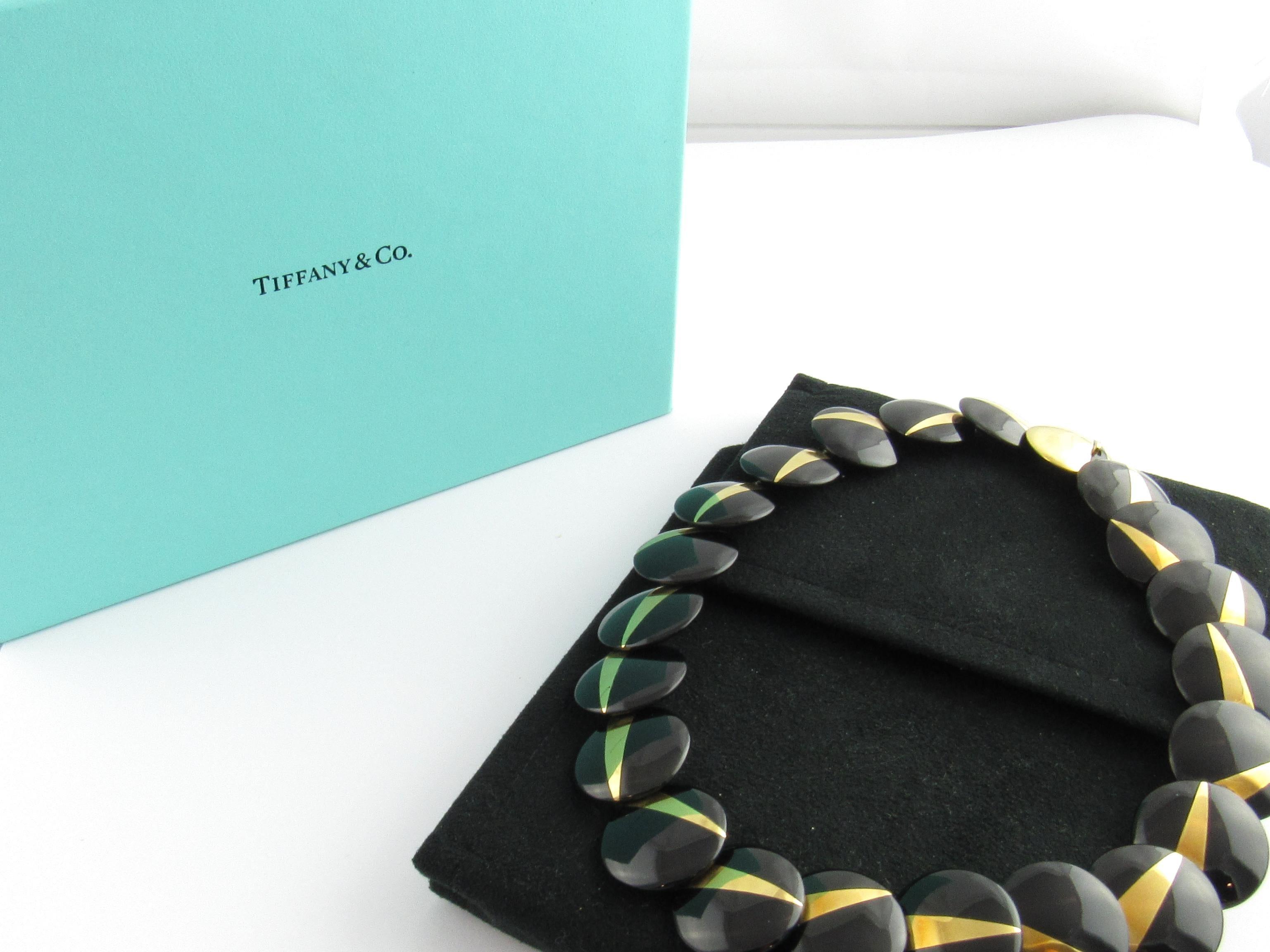 Tiffany & Co. Angela Cummings 18 Karat Gold Black Onyx Lentil Disc Necklace 5