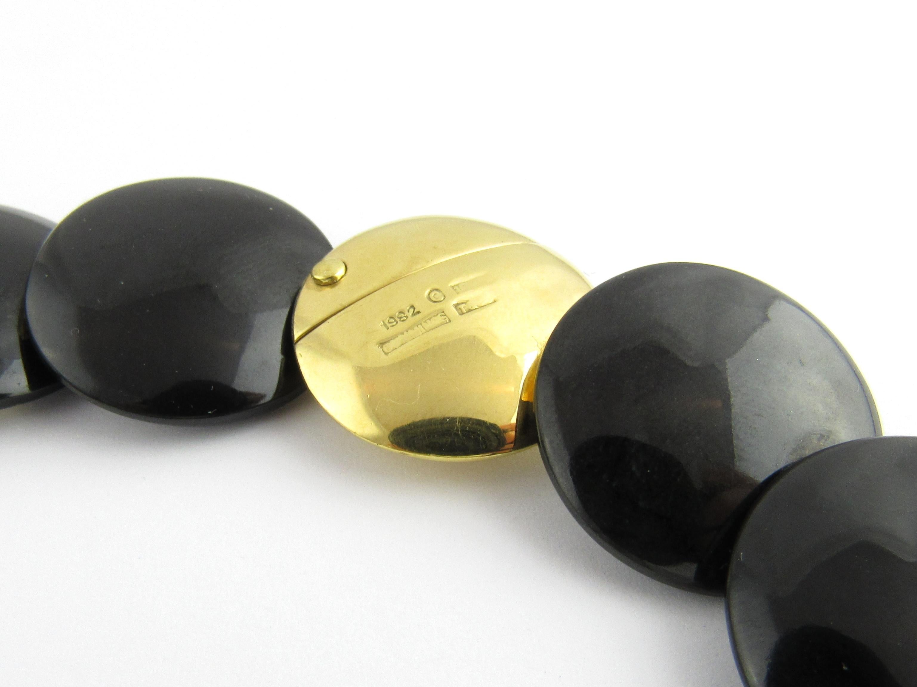 Tiffany & Co. Angela Cummings 18 Karat Gold Black Onyx Lentil Disc Necklace 1