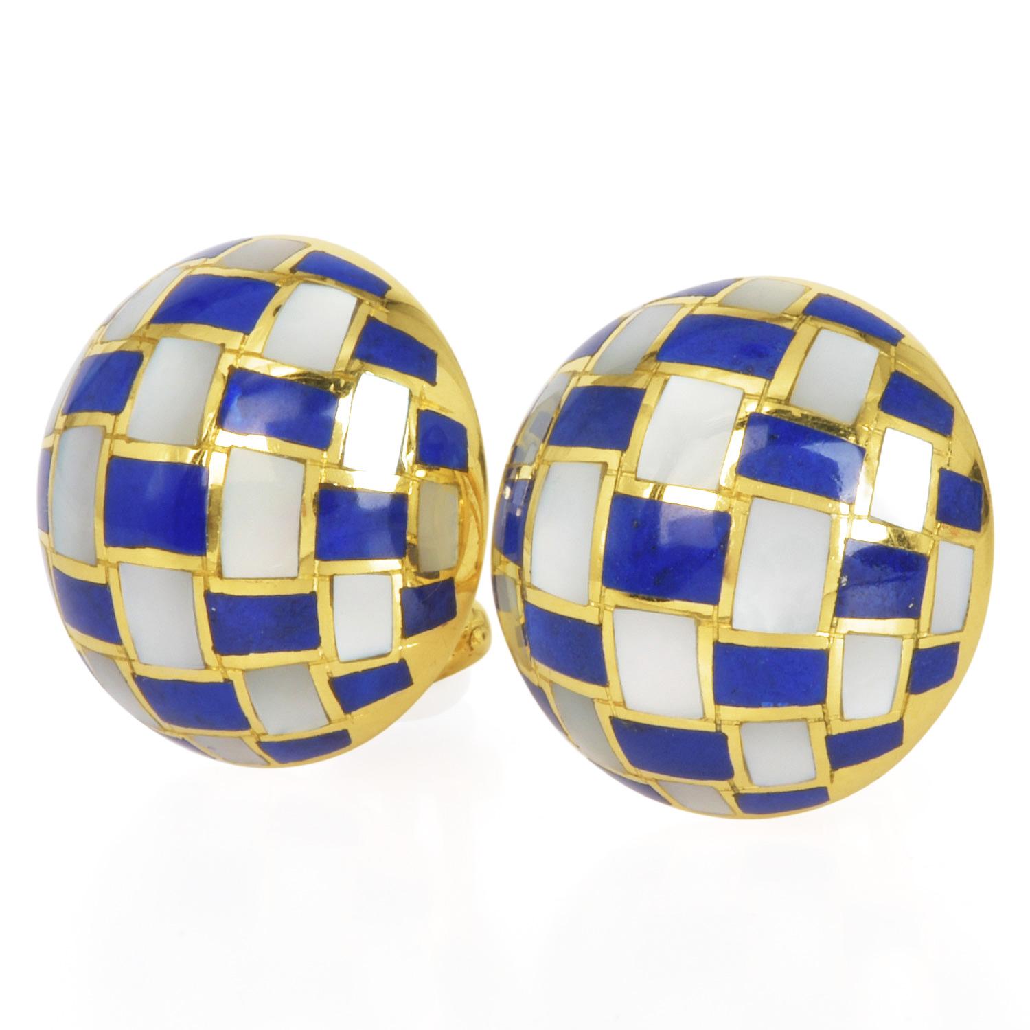 Square Cut Tiffany & Co. Angela Cummings 18K Yellow Gold Dome Earrings