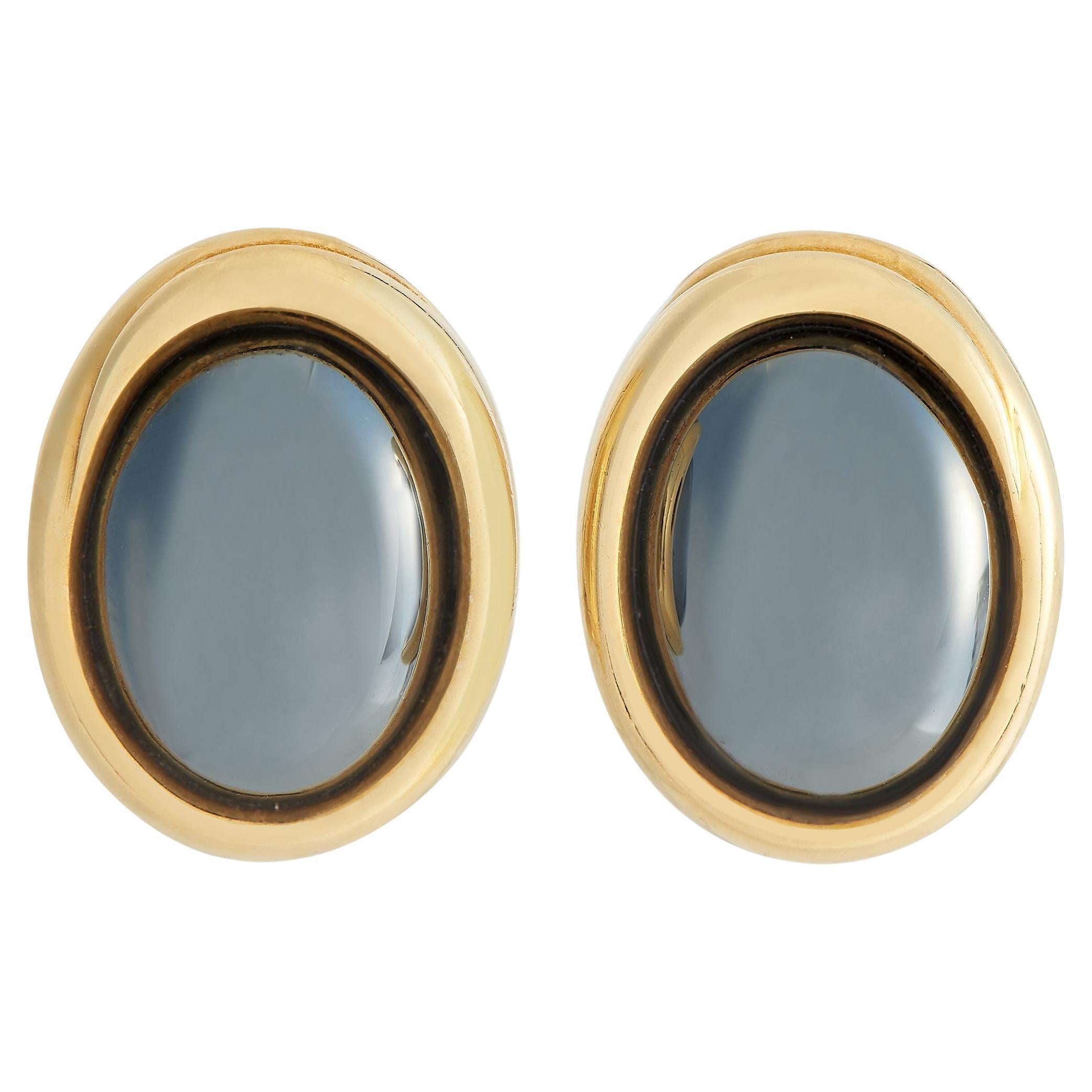 Tiffany & Co. Angela Cummings 18k Yellow Gold Hematite Clip-On Earrings