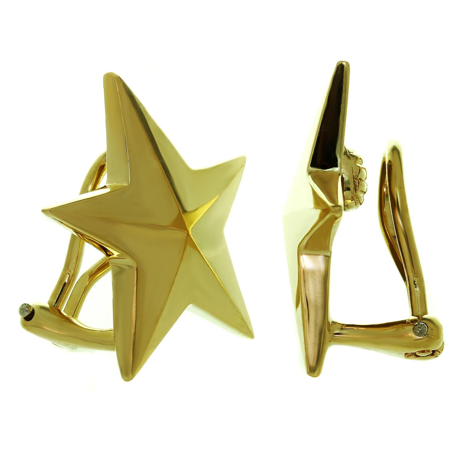 Women's Tiffany & Co. Angela Cummings 5 Pointed Star Yellow Gold Clip-On Earrings