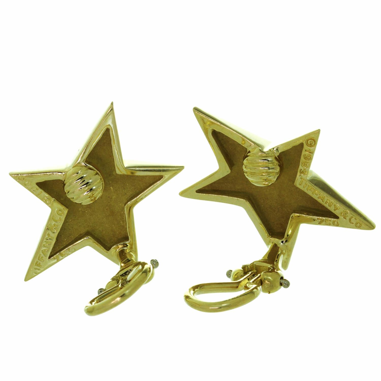 Tiffany & Co. Angela Cummings 5 Pointed Star Yellow Gold Clip-On Earrings 1