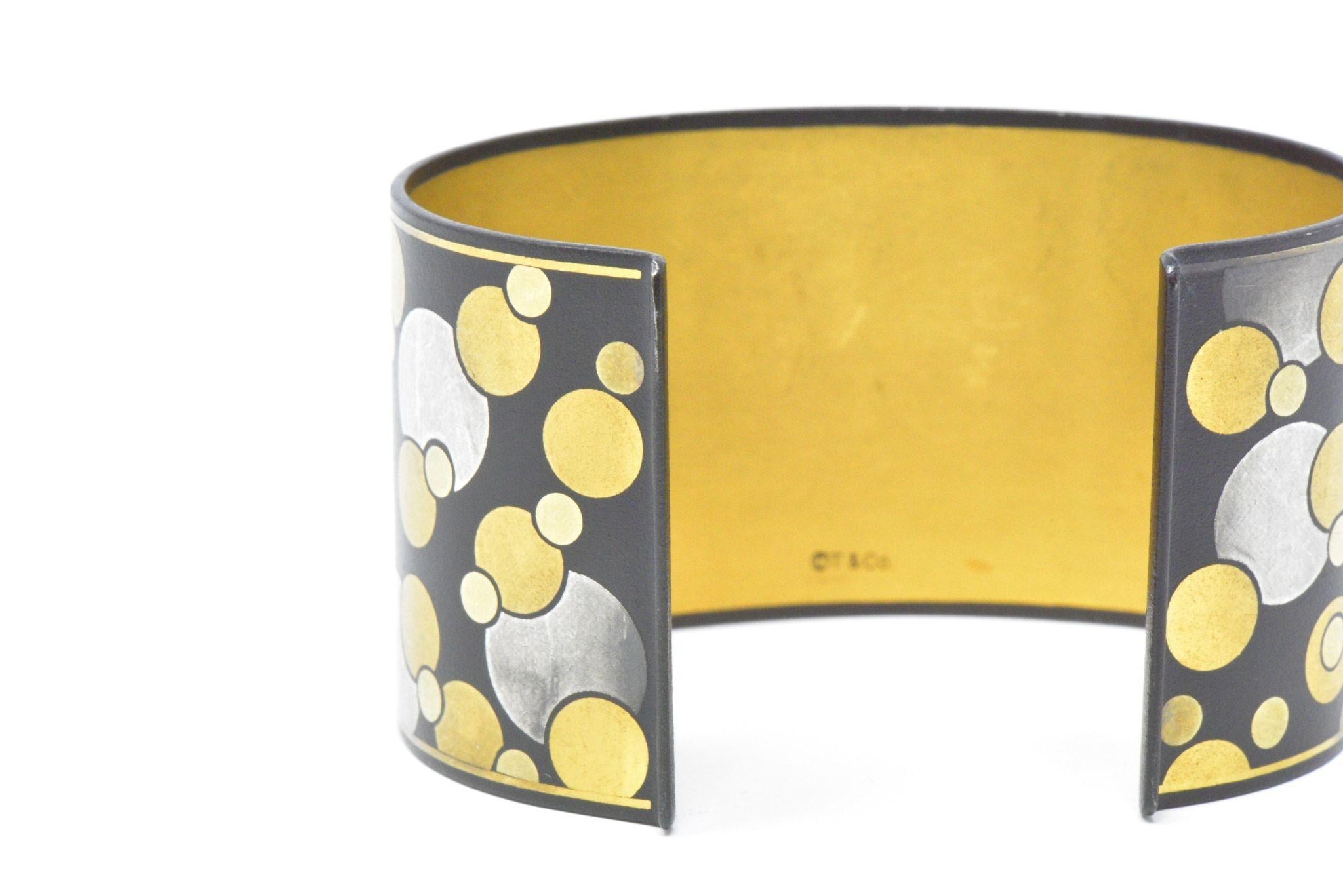 Tiffany & Co. Angela Cummings Black Lacquer Iron 24 Karat Gold Cuff Bracelet In Excellent Condition In Philadelphia, PA