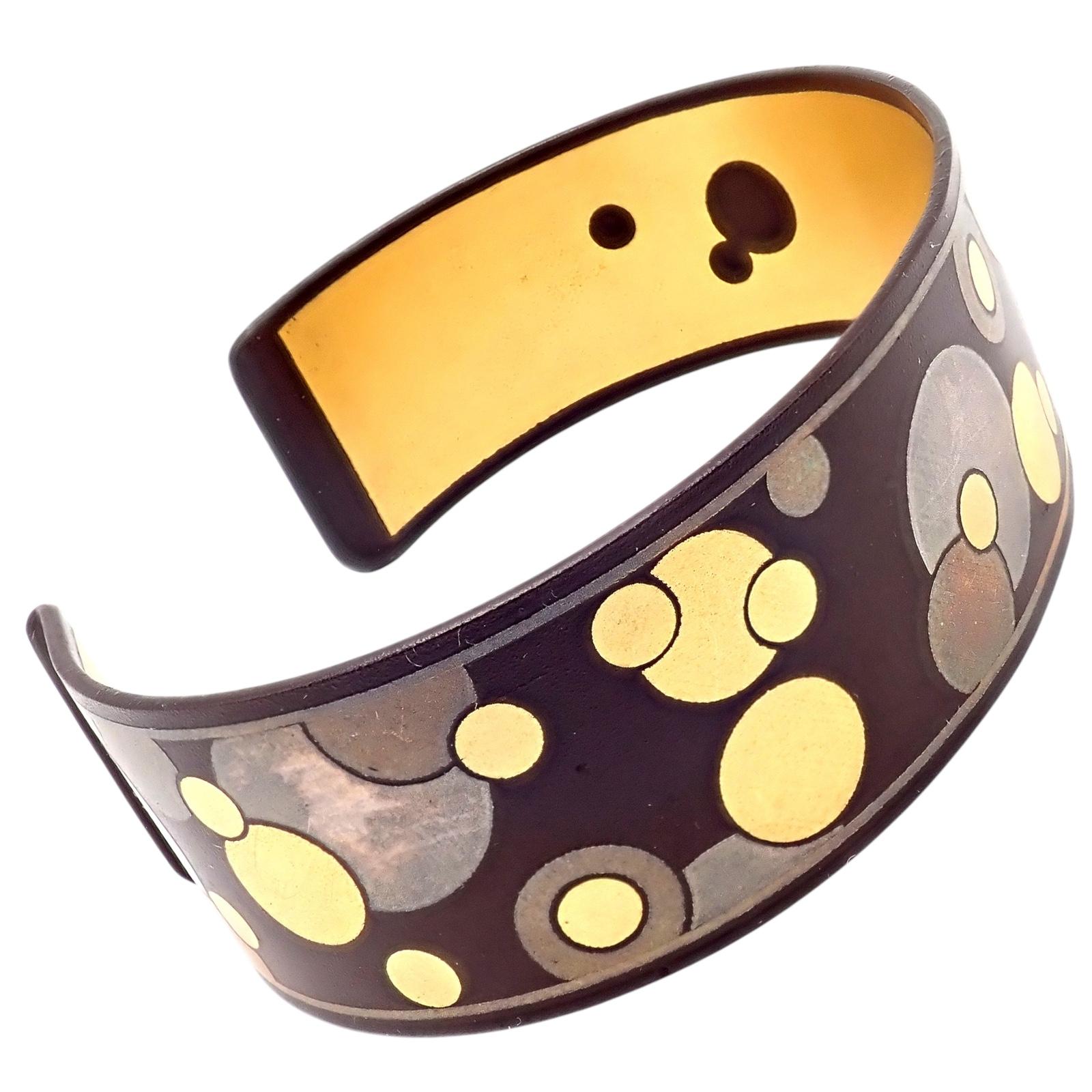 Tiffany & Co. Angela Cummings Black Lacquer Iron and Yellow Gold Cuff Bracelet Damen im Angebot