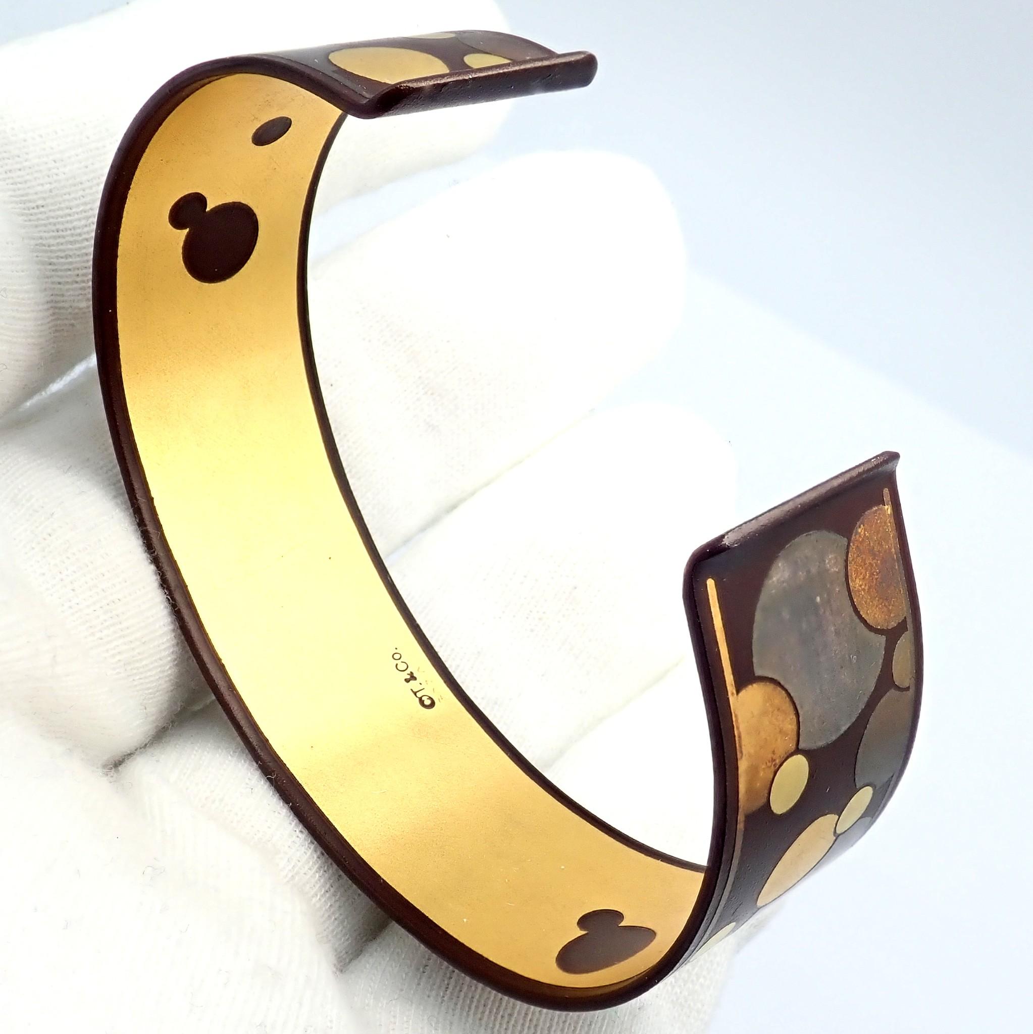 Tiffany & Co. Angela Cummings Black Lacquer Iron and Yellow Gold Cuff Bracelet im Angebot 2