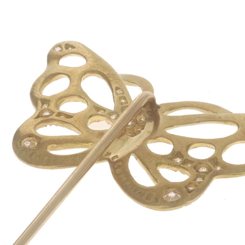 Women's or Men's Tiffany & Co. Angela Cummings Butterfly Diamond Stickpin - Yellow Gold 18k .29ct For Sale