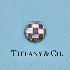 Tiffany & Co. Angela Cummings Checkerboard MOP & Opal Inlay 18k Gold Pendant