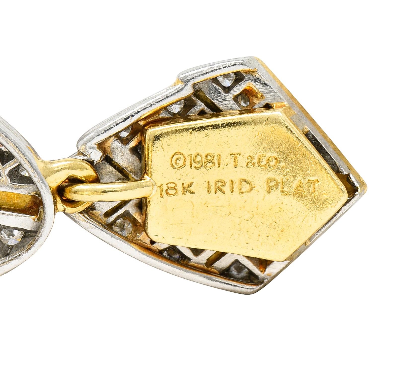 Tiffany & Co. Angela Cummings Diamond 18 Karat Gold Platinum Leaf Link Bracelet 1
