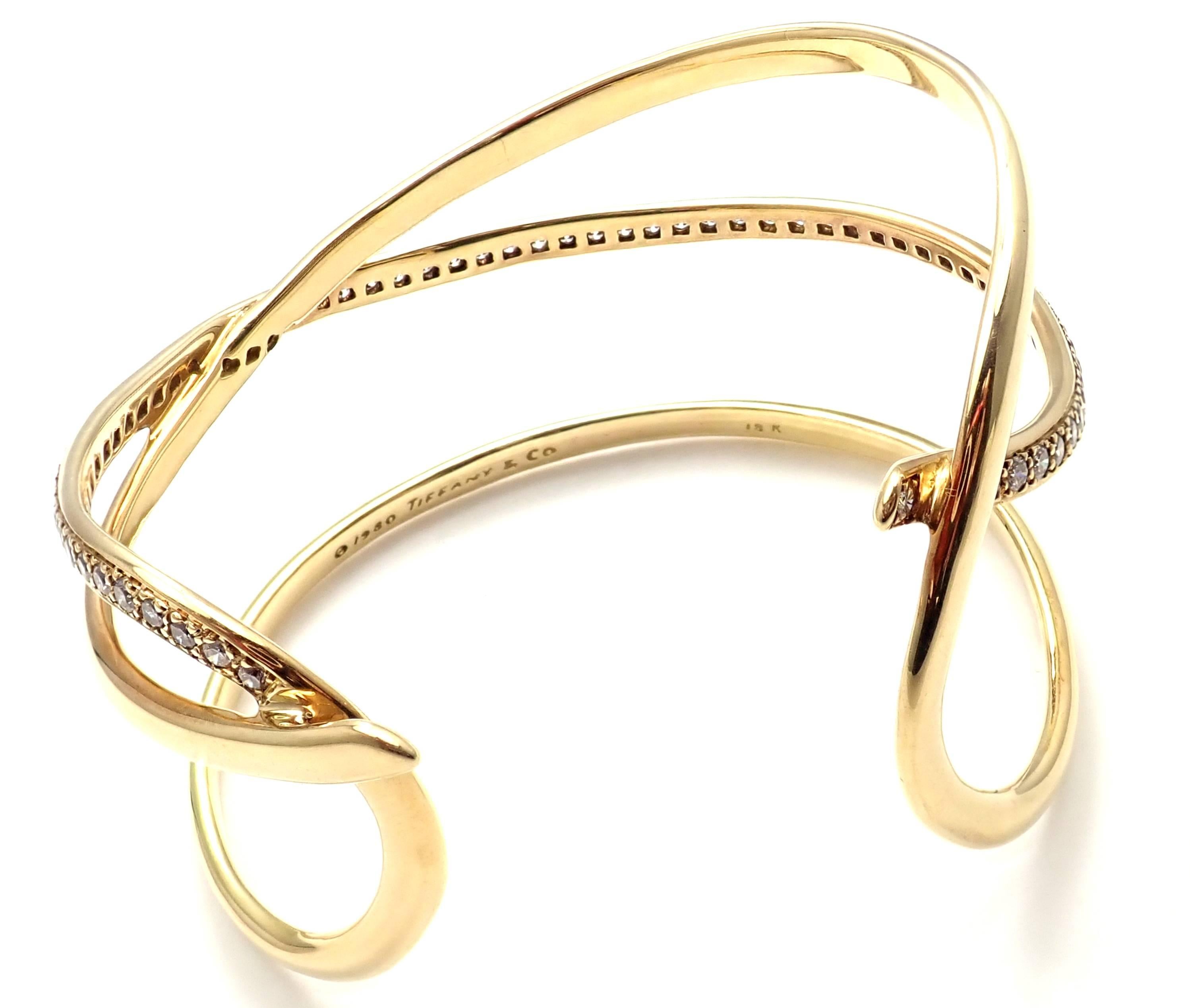 Tiffany & Co. Angela Cummings Diamond Yellow Gold Bangle Bracelet, 1980 2