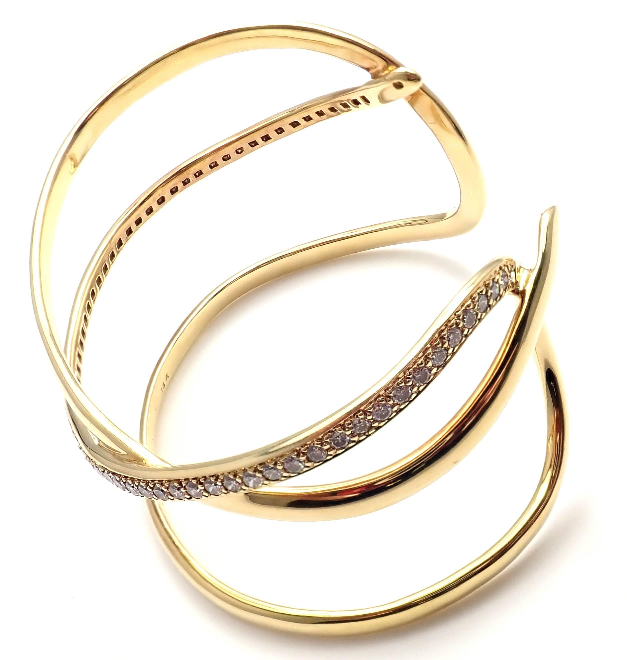 Tiffany & Co. Angela Cummings Diamond Yellow Gold Bangle Bracelet, 1980 3