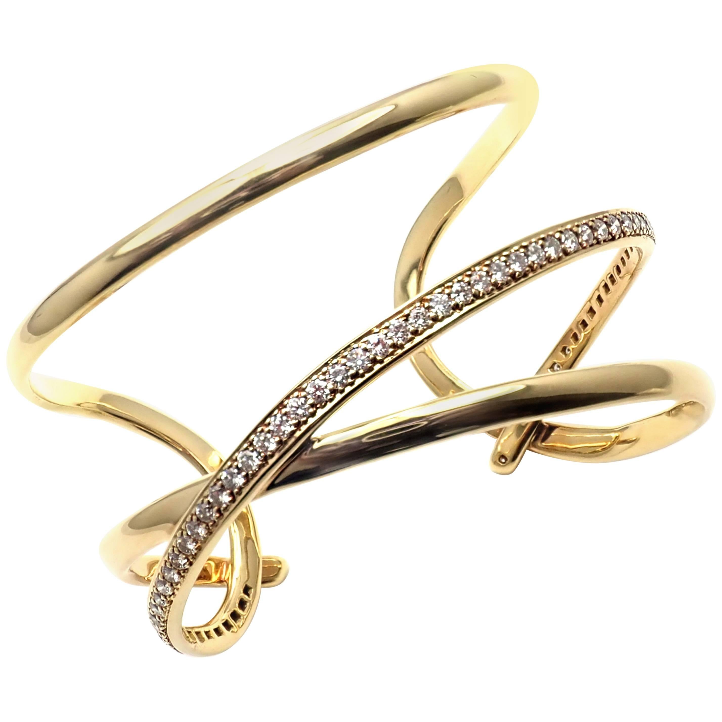 Tiffany & Co. Angela Cummings Diamond Yellow Gold Bangle Bracelet, 1980
