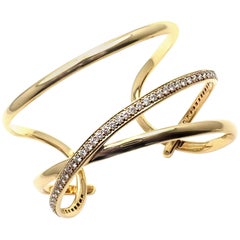 Vintage Tiffany & Co. Angela Cummings Diamond Yellow Gold Bangle Bracelet, 1980