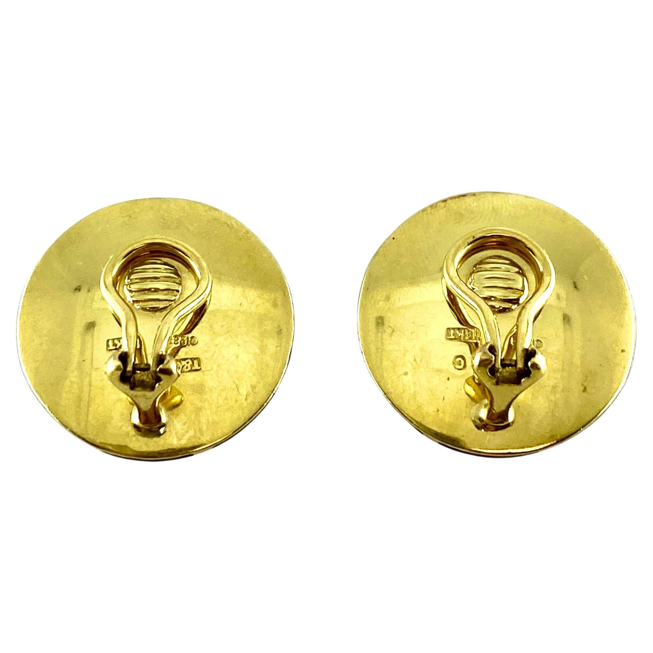 Tiffany & Co. Angela Cummings Emaille-Ohrringe 18k Gold im Angebot 1