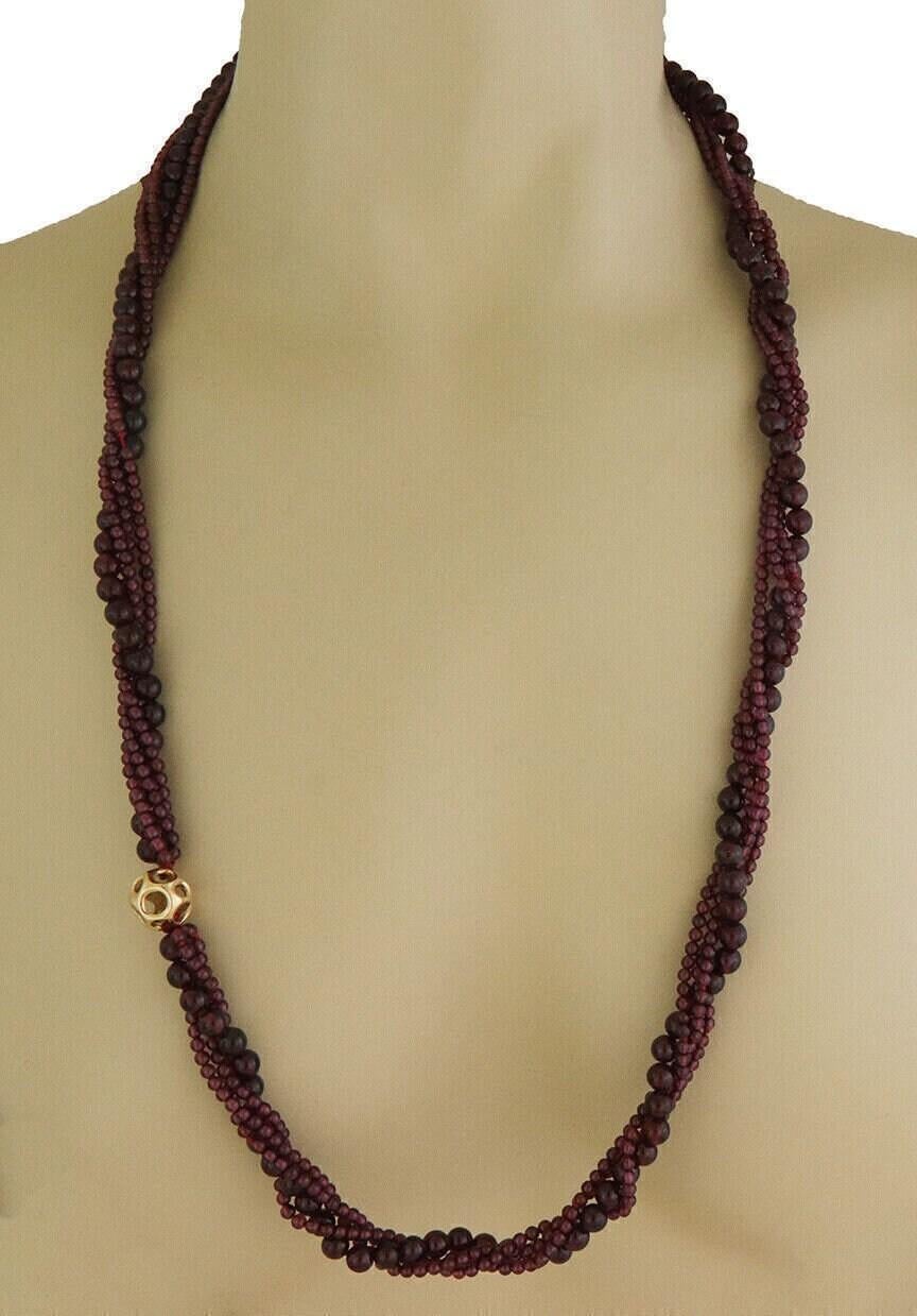 multi strand garnet necklace
