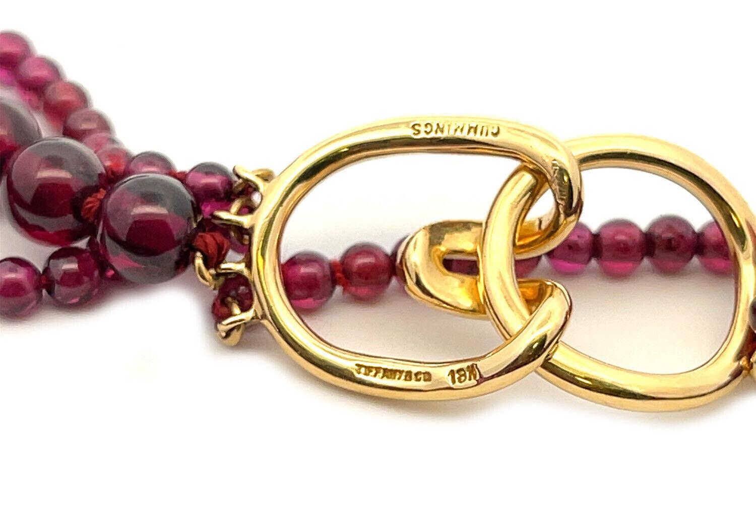 Tiffany & Co. Angela Cummings Lange Halskette mit Granat-Perlen-Motiv 31,5
