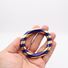 TIFFANY & CO. Angela Cummings Geometric Bangle Bracelet In 18Kt Gold & Lapis
