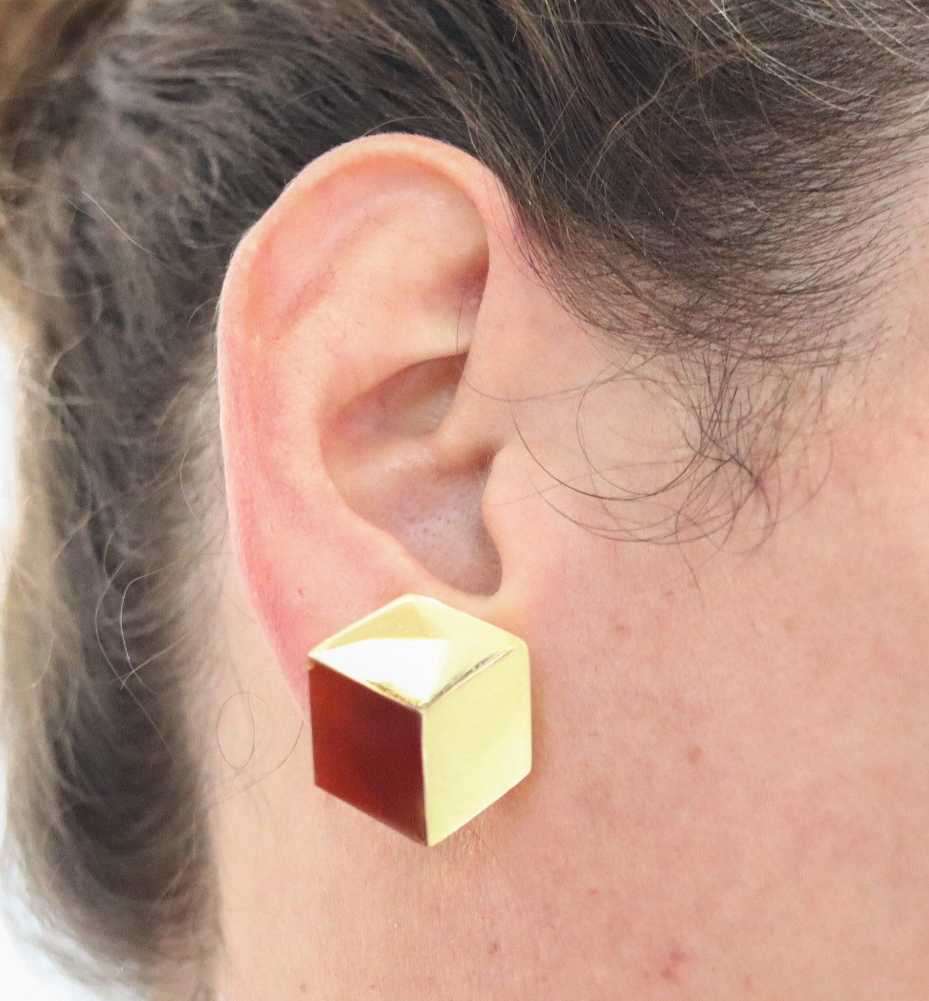 De las mujeres TIFFANY & Co. Angela Cummings Pendientes Geométricos De Oro De 18 Quilates Con Cornalinas en venta