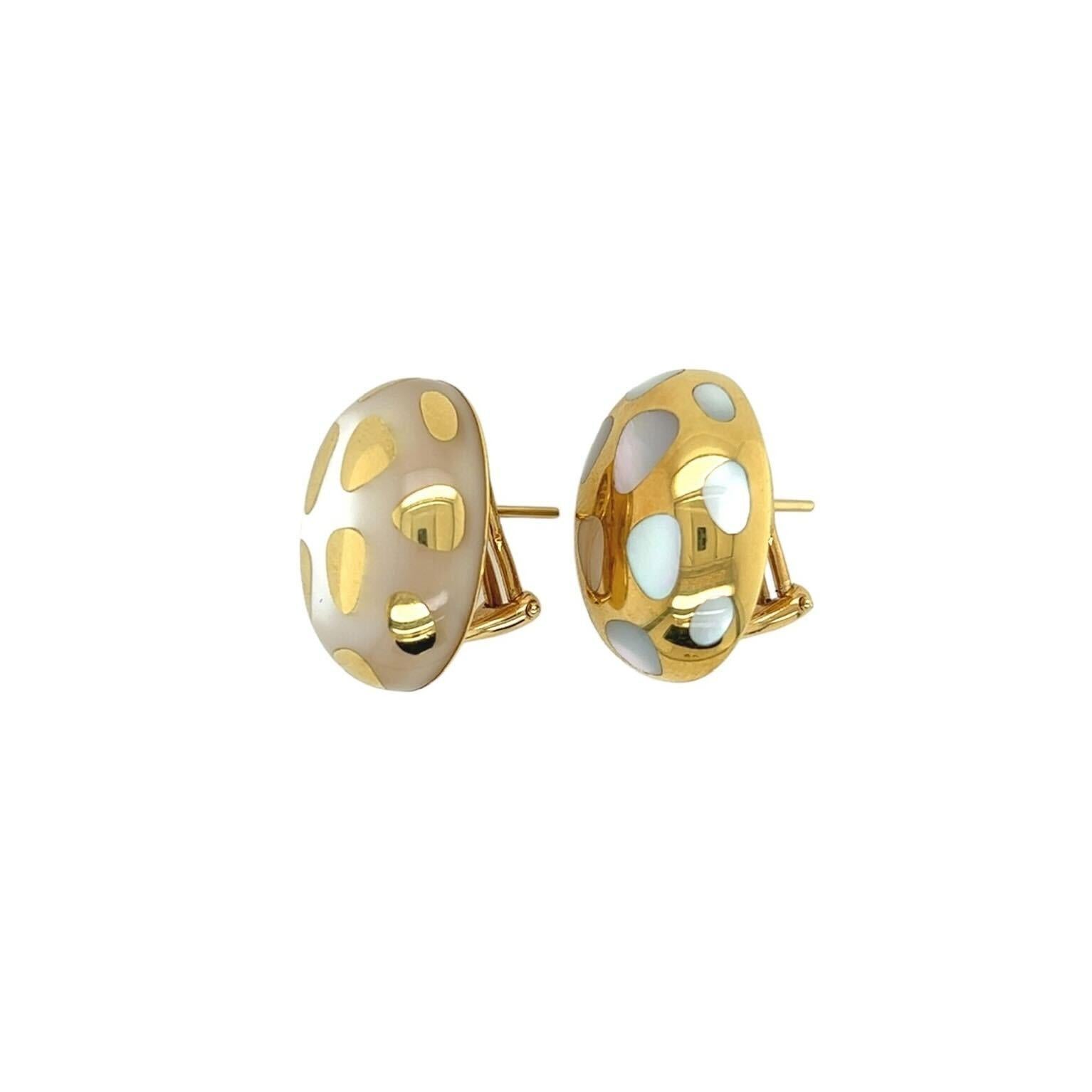 Oval Cut TIFFANY & CO., ANGELA CUMMINGS Gold and Mother of Pearl Earrings 