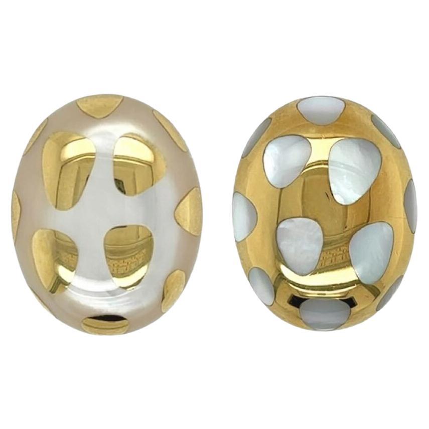 TIFFANY & CO., ANGELA CUMMINGS Gold and Mother of Pearl Earrings 