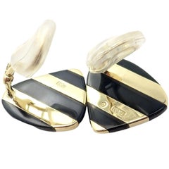 Tiffany & Co. Pendientes de oro amarillo con incrustaciones de jade negro Angela Cummings