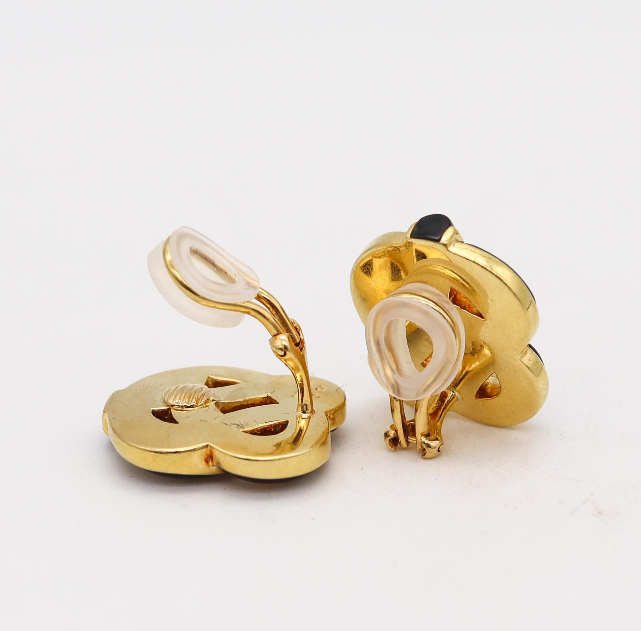 Modernist Tiffany & Co. Angela Cummings Knots Earrings in 18kt Yellow Gold with Black Jade