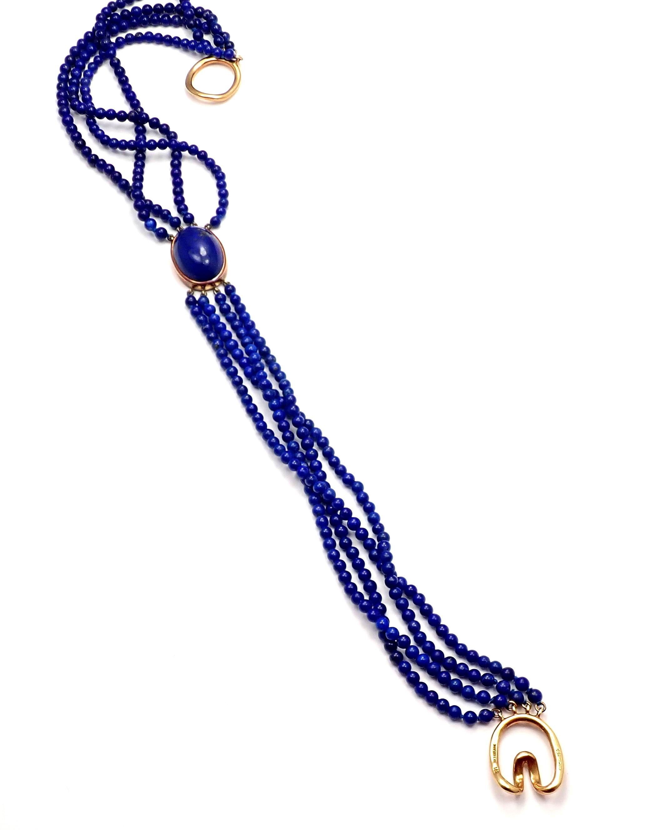 Women's or Men's Tiffany & Co. Angela Cummings Lapis Lazuli Yellow Gold Choker Necklace