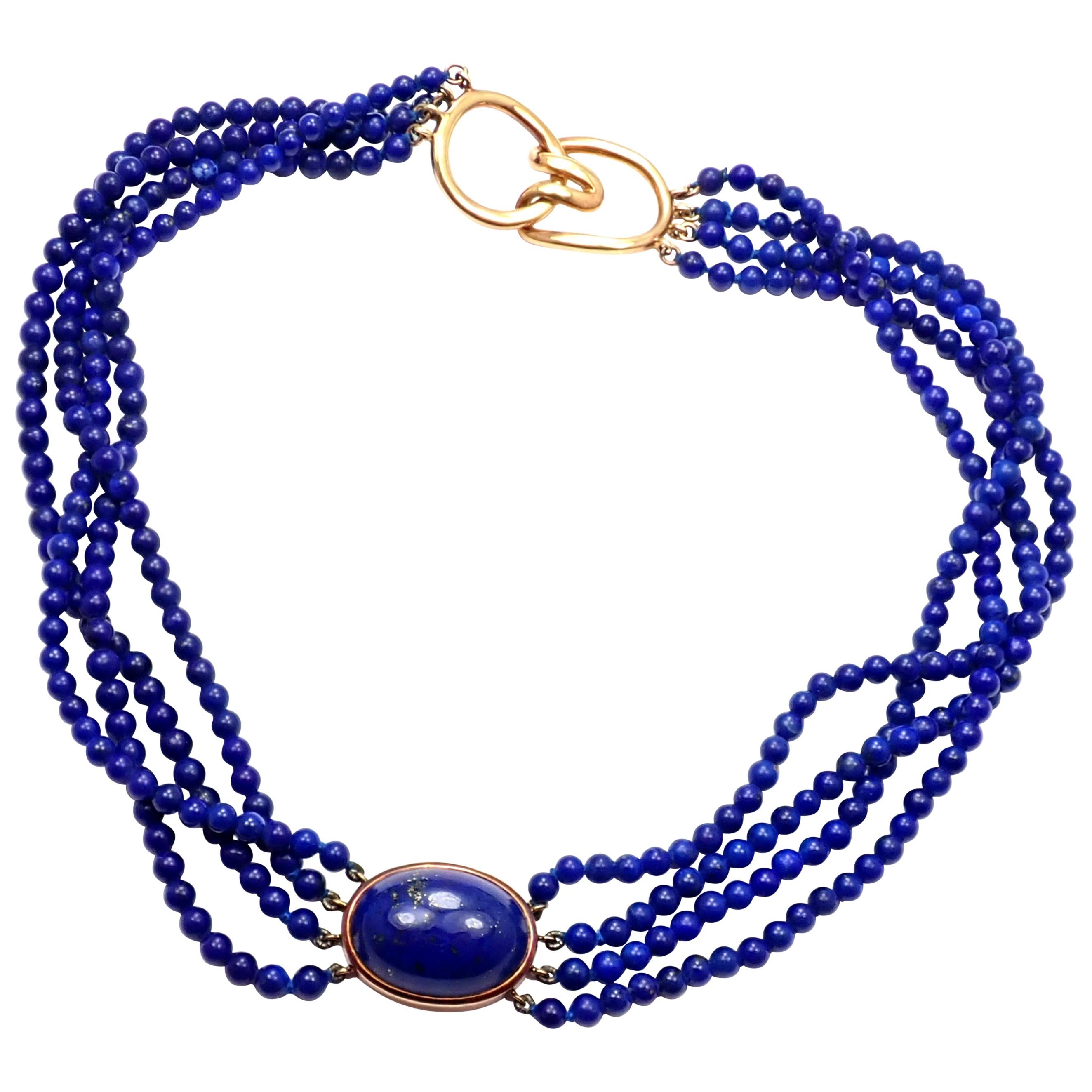 Tiffany & Co. Angela Cummings Lapis Lazuli Yellow Gold Choker Necklace