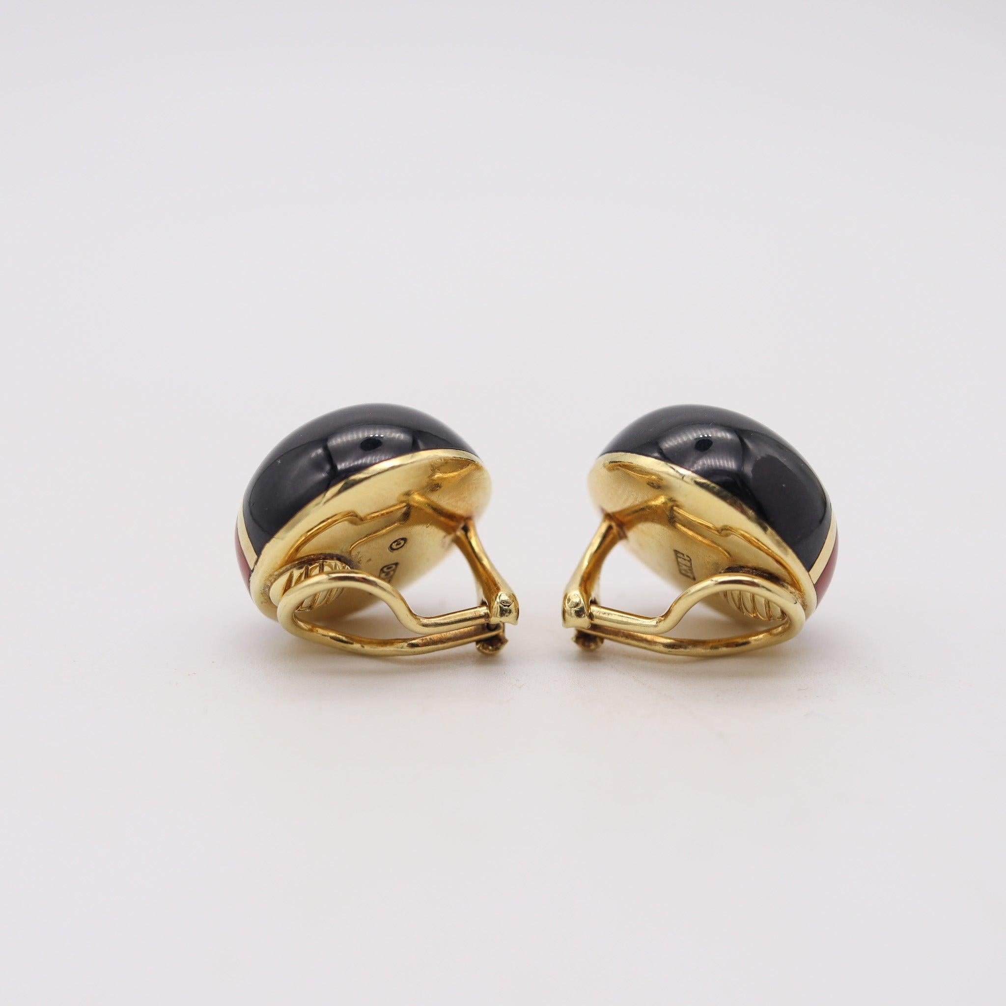 TIFFANY & CO. Angela Cummings Modernist Ohrringe 18Kt Gold Jaspis & Jade (Ungeschliffen) im Angebot