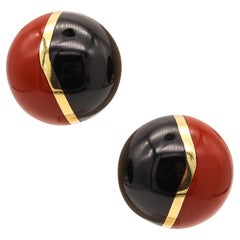 TIFFANY 
CO. Angela Cummings Modernist Ohrringe 18Kt Gold Jaspis 
Jade