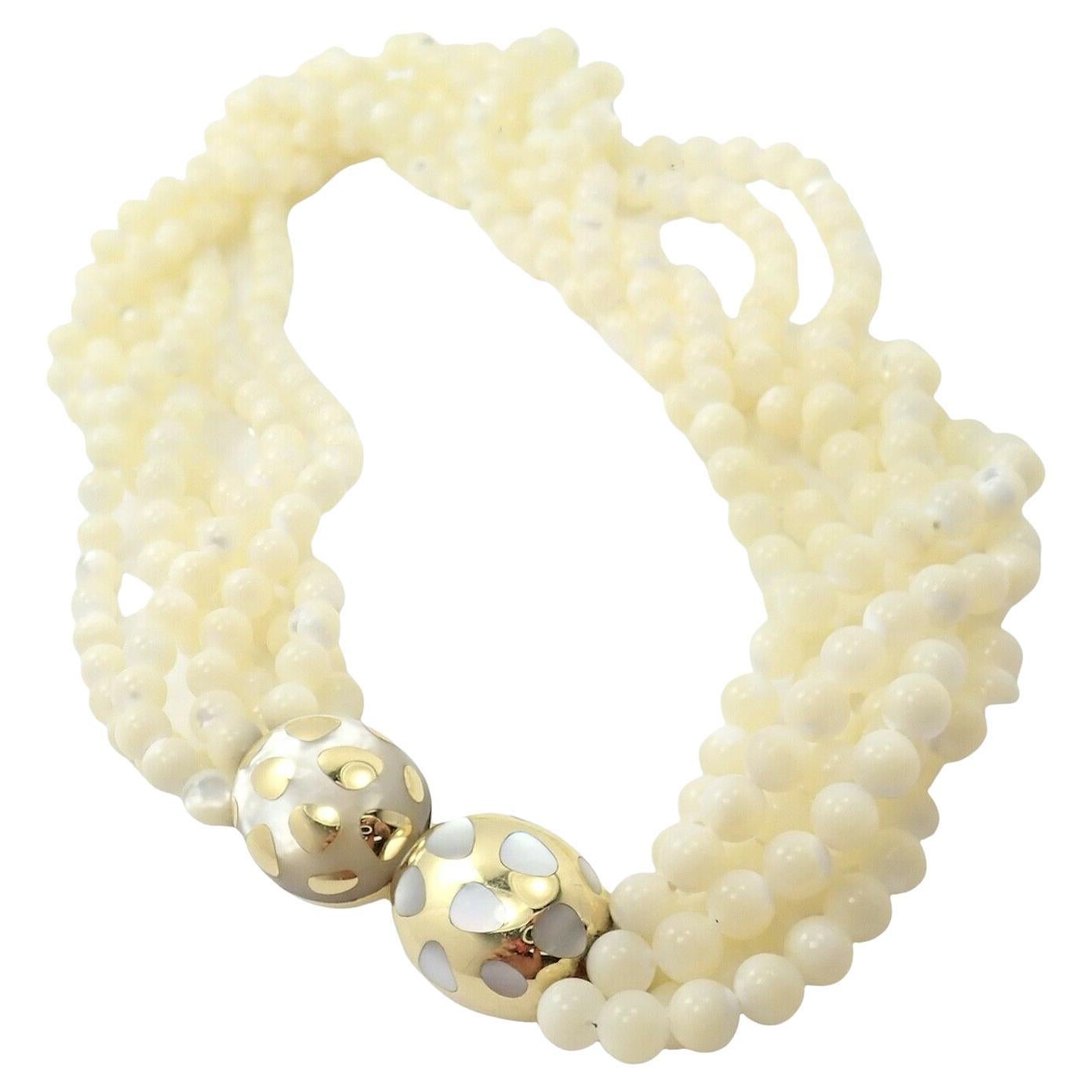 Tiffany & Co Angela Cummings Perlen-Torsade-Halskette mit Intarsien aus Perlmutt von Tiffany & Co