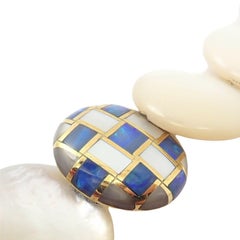 Tiffany & Co. Angela Cummings Mother of Pearl Opal Inlaid Yellow Gold Necklace