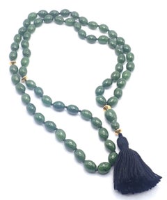 Tiffany & Co Angela Cummings Nephrite Jade Bead Yellow Gold Necklace