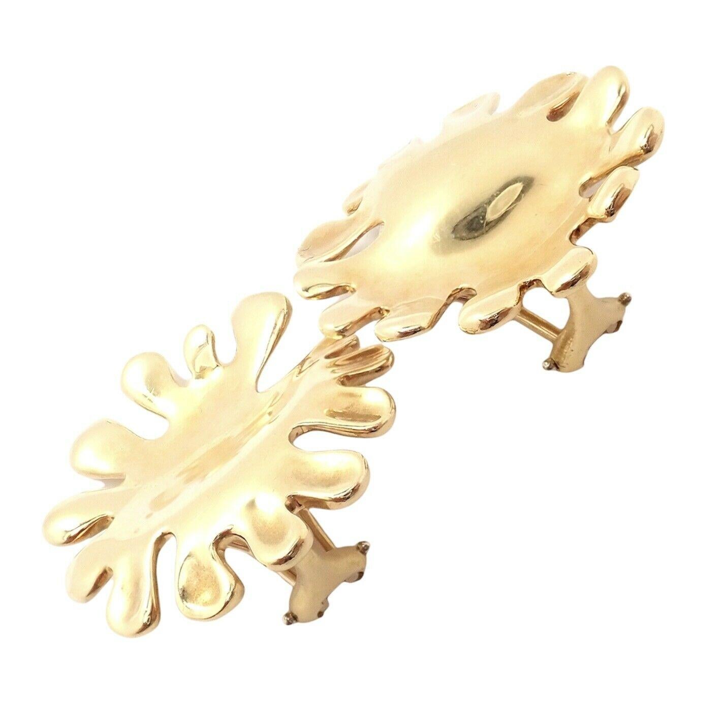 Tiffany & Co Tiffany & Co Angela Cummings Nickelodeon-Ohrringe aus abstraktem Gelbgold für Damen oder Herren