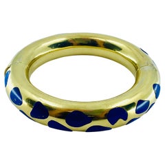 Retro Tiffany & Co. Angela Cummings Positive and Negative Lapis Inlay Gold Bracelet