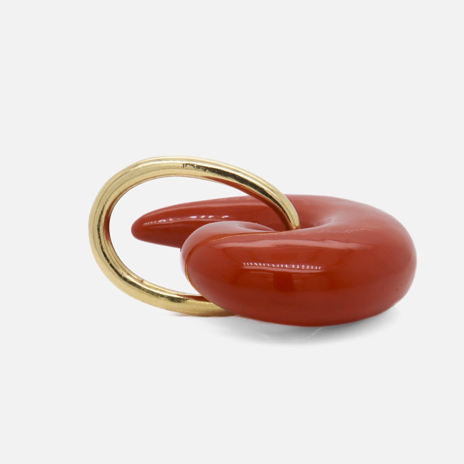Tiffany & Co Angela Cummings Roter Jaspis-Komma-Anhänger für eine Halskette, 1970er Jahre 6