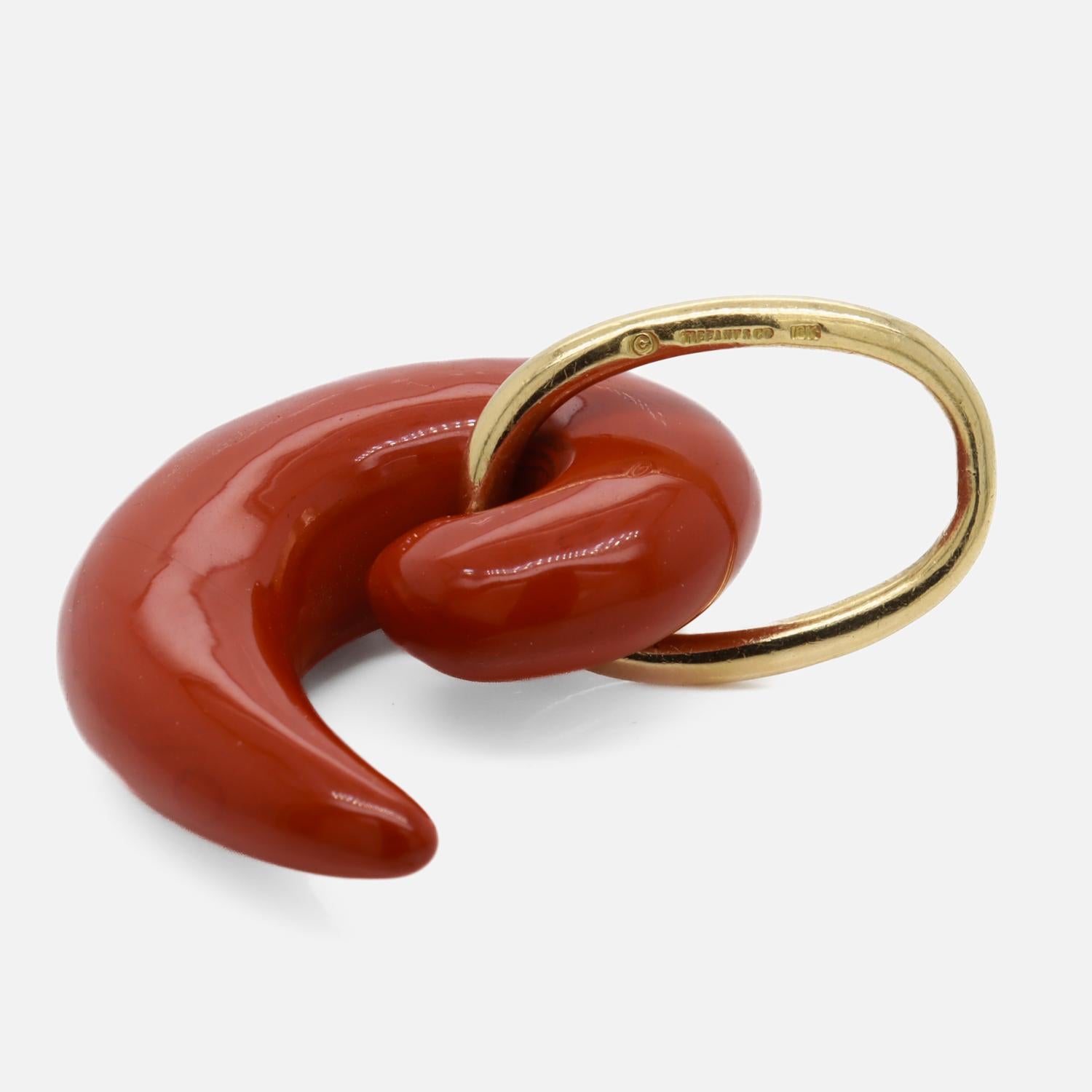 Tiffany & Co Angela Cummings Roter Jaspis-Komma-Anhänger für eine Halskette, 1970er Jahre 7