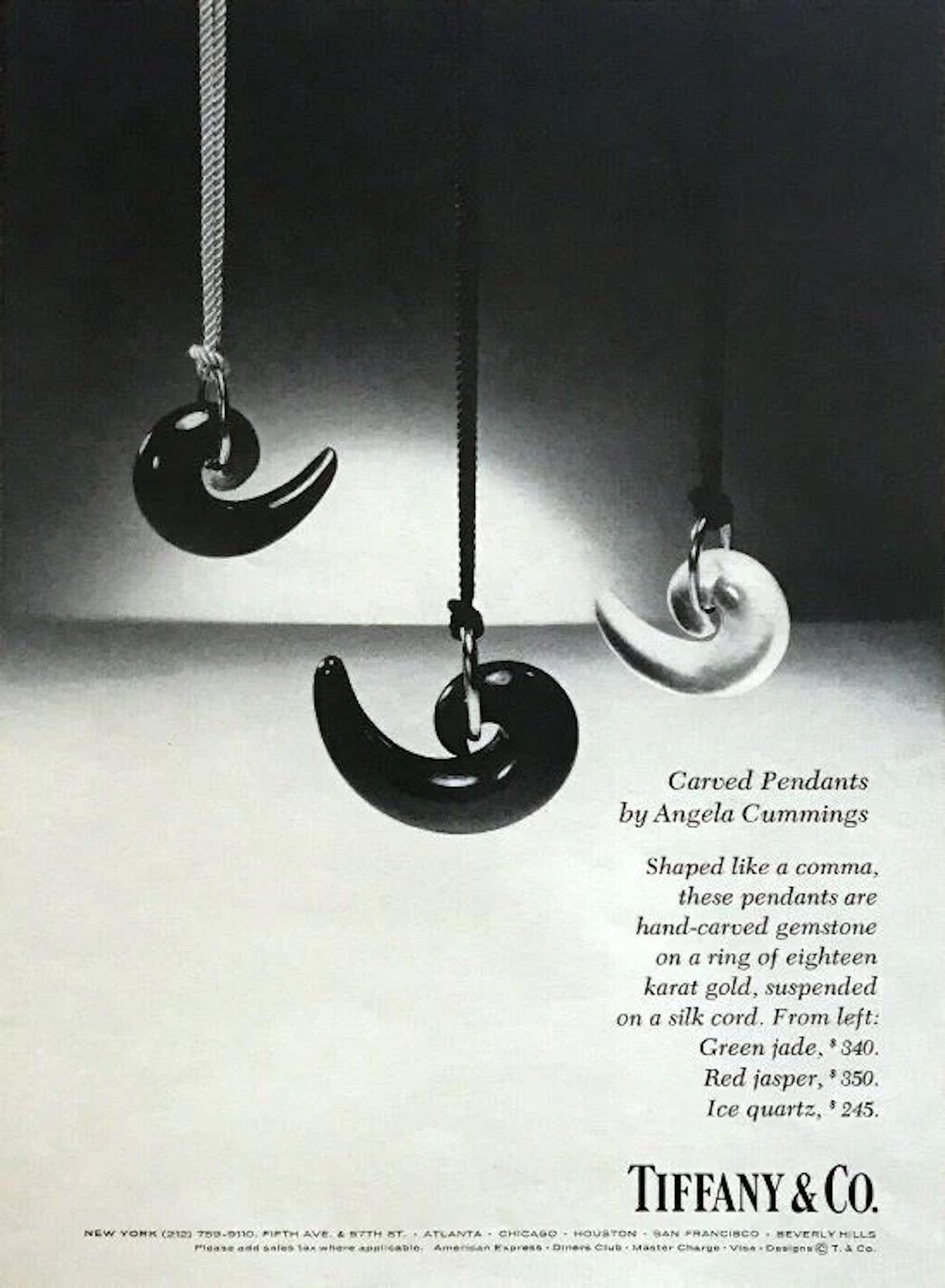 Tiffany & Co Angela Cummings Roter Jaspis-Komma-Anhänger für eine Halskette, 1970er Jahre (Moderne)