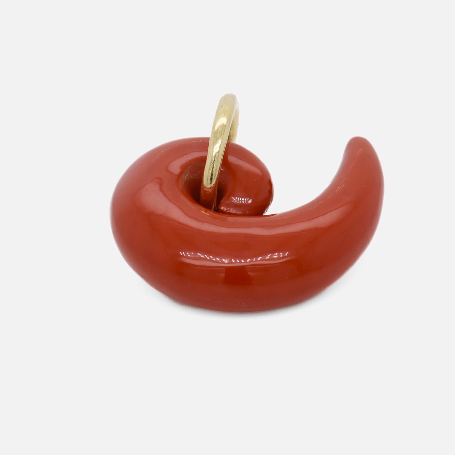 Tiffany & Co Angela Cummings Roter Jaspis-Komma-Anhänger für eine Halskette, 1970er Jahre 2