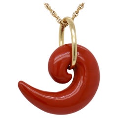 Tiffany & Co Angela Cummings Roter Jaspis-Komma-Anhänger für eine Halskette, 1970er Jahre