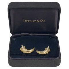Tiffany & Co. Angela Cummings Vintage 18k Platinum and Diamond Leaf Earrings